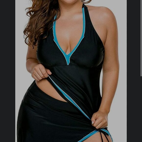 💎2/$18💎 NWOT KEASUZY Swimsuit Tankini Top and Skort Bottom Bathing suit - Picture 1 of 8